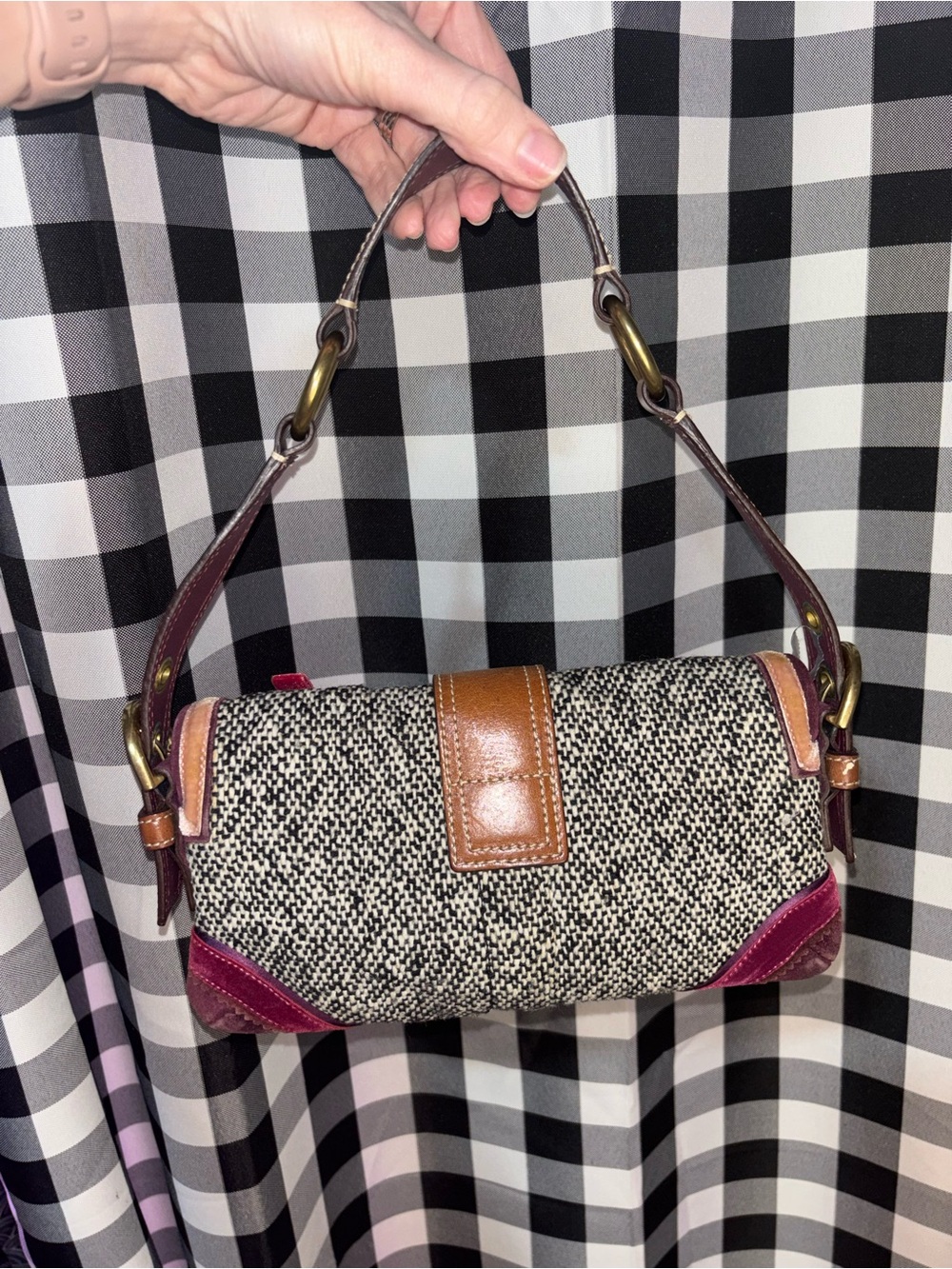 Coach Soho Tweed Demi Flap Shoulder Bag Y2K 2005 - Picture 2 of 8